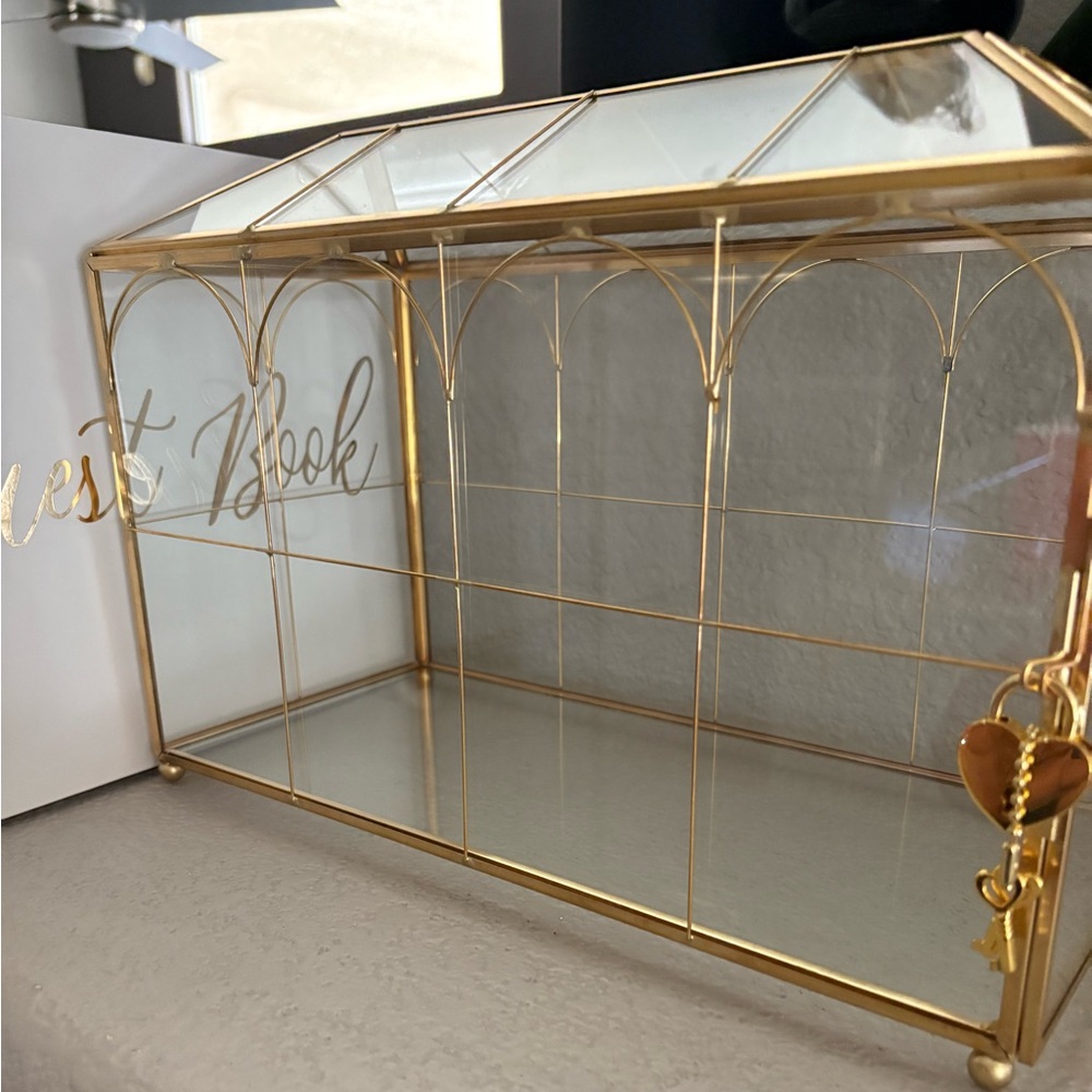 Glass wedding card box with Guest Book - Picture 3 of 9
